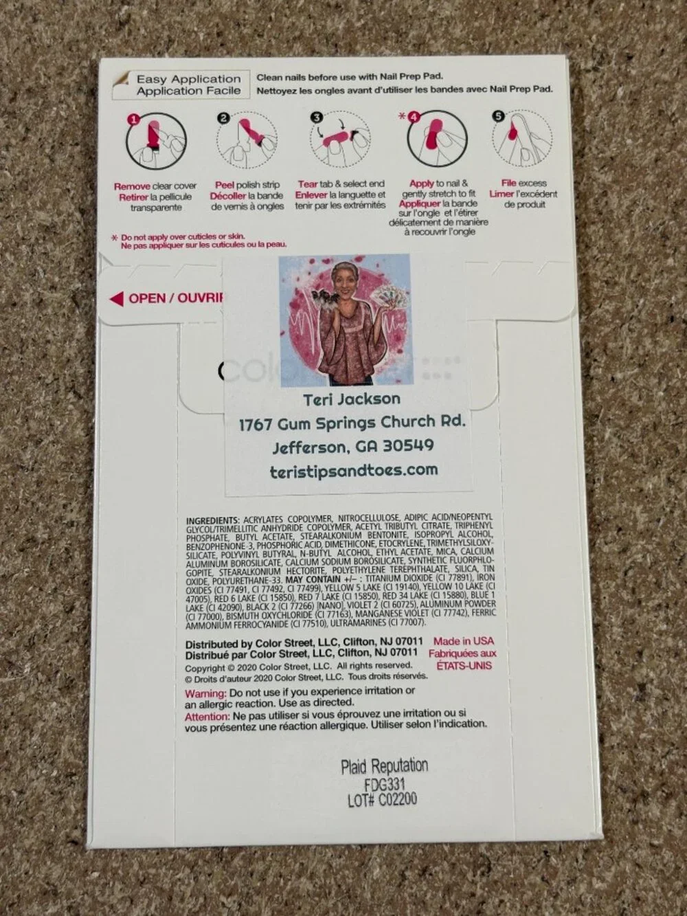 Color Street 100% Real Nail Polish Strips 5ct (16 long-lasting strips each)